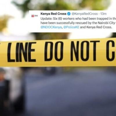 SIX CONSTRUCTION WORKERS RESCQUED AFTER A BUILDING COLLAPSES NEAR OTC, NAIROBI .