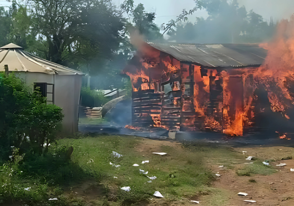 Mourners Set Fire to Mawego Police Station in Homa Bay, Demanding Justice for Slain Blogger Albert Ojwang
